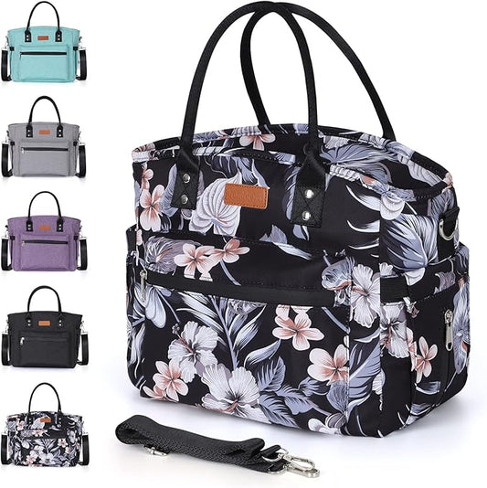 Insulated Lunch Bag for Women/Men,LeakProof Adult Lunch Box,Large Lunch Tote Bag with Removable Shoulder Strap,Portable Reusable Lunch Cooler Bag for Office Work Picnic Beach