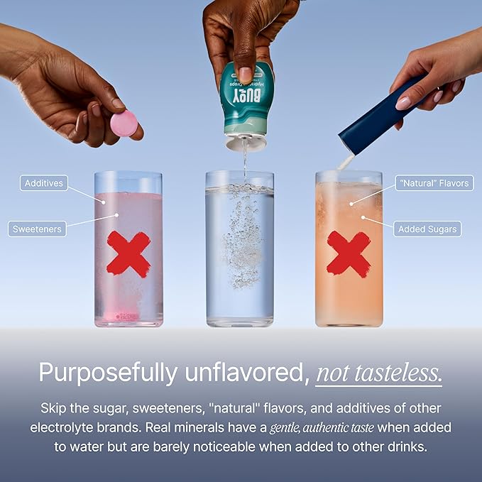 Buoy Electrolyte Drops | 120 Servings | No Sugar, No Sweeteners | Trace Minerals, Vitamins & Antioxidants | Unflavored, Subtle Mineral Taste | Daily Hydration Supplement (Unflavored - 3 Pack)