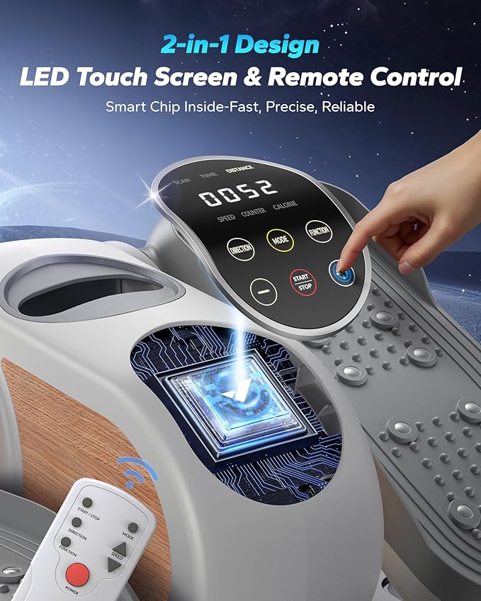 MERACH Under Desk Elliptical Machine, Ellipse Leg Exerciser as Seen on TV for Seniors with Remote Control & 12-Speeds, Quiet Portable Electric Seated Pedal Exerciser Machine for Home Office