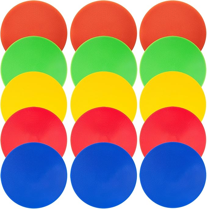 Spot Markers 9 Inch Non Slip Rubber Floor Markers Flat Field Cones Poly Dots for Soccer Basketball Sports Speed Agility Training and Drills