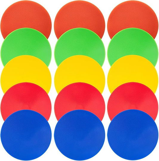 Spot Markers 9 Inch Non Slip Rubber Floor Markers Flat Field Cones Poly Dots for Soccer Basketball Sports Speed Agility Training and Drills