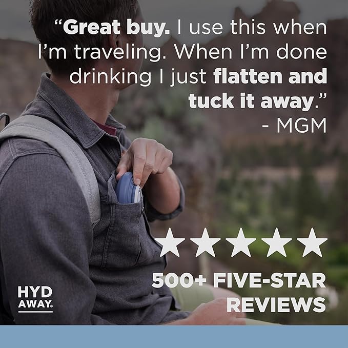 HYDAWAY 17oz Collapsible Water Bottle - BPA-Free, Leakproof, Lightweight, and Space-Saving - Perfect for Travel, Hiking, and Everyday Hydration