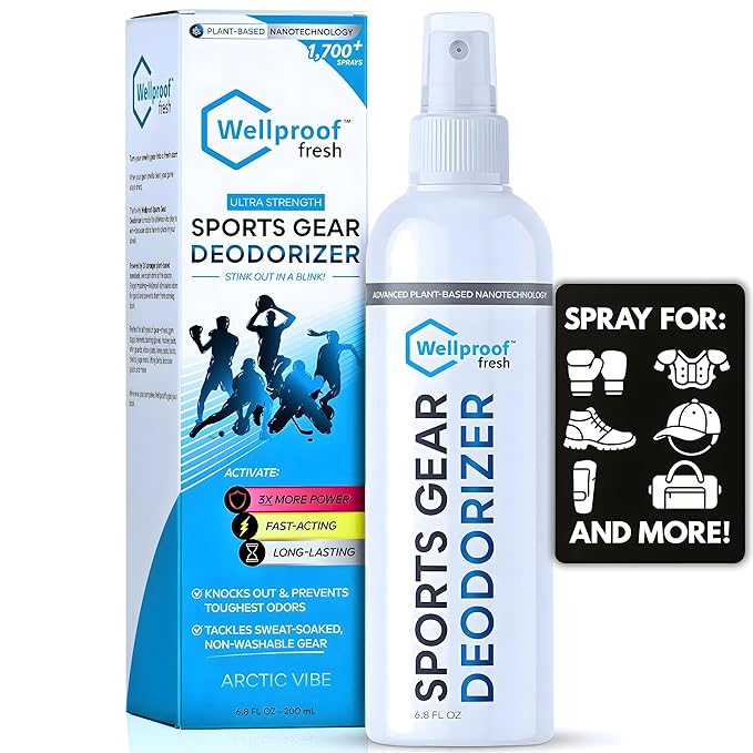 2 in 1 Sports Gear Cleaner and Odor Eliminator β Powerful Nano-Enzyme Deodorizer for Athletic Gear, Hockey, Football, Boxing, MMA, Gym Bag | 1700+ Sprays | Plant-Based | Remove Stink & Clean Dirt