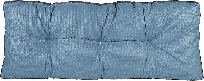 Klear Vu The Gripper Omega Non-Slip Tufted Bench Cushion for Indoor Furniture, Entryway Storage, Bay Window, 35 Inches, Solid Denim