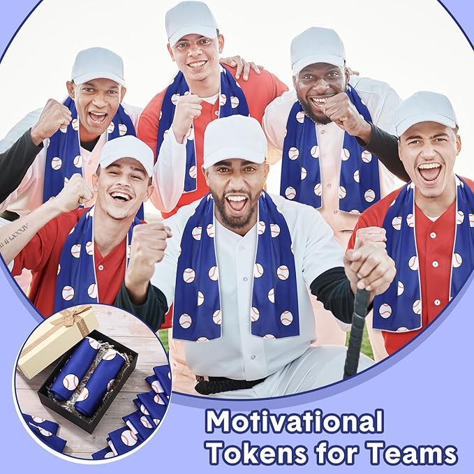 12 Pcs Cooling Towel 40 x 12 Inch Basketball Baseball Football Volleyball Soccer Softball Microfiber Fast Drying Towel for Gift Women Men