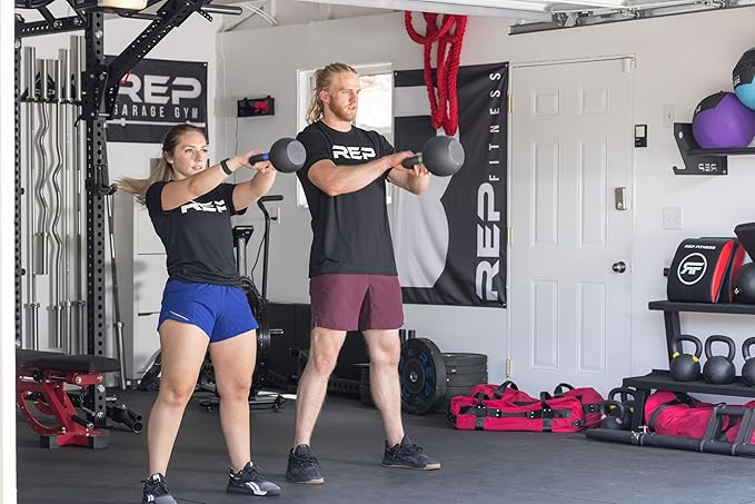 REP Fitness Single Kettlebells 5lb to 50lb Range, Cast Iron, Strength Training, Adjustable Weight, Power Workout Equipment, Home Gym, Free Weights, Dumbbell Alternative, Exercise, Men, Women