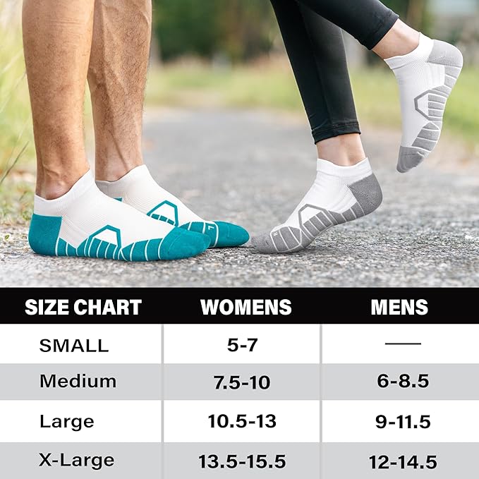 Hylaea Athletic Running Socks Cushion Padded Moisture Wicking Low Cut