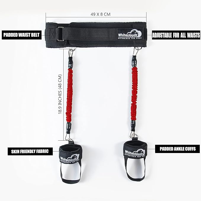WHITECLOUDZ Vertical Jump Trainer, Professional Leg Strength Resistance Bands for Vertical Jump Training, Premium Jumping Trainer, Volleyball Trainer & Basketball Trainer