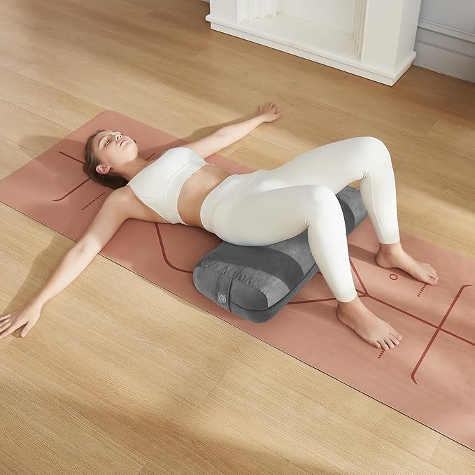 Meditation Cushion Bolster Pillow for Restorative Yoga – Supportive Cushion for Meditation, Pilates, and Relaxation – Filled with Buckwheat Hulls - Removable Cover