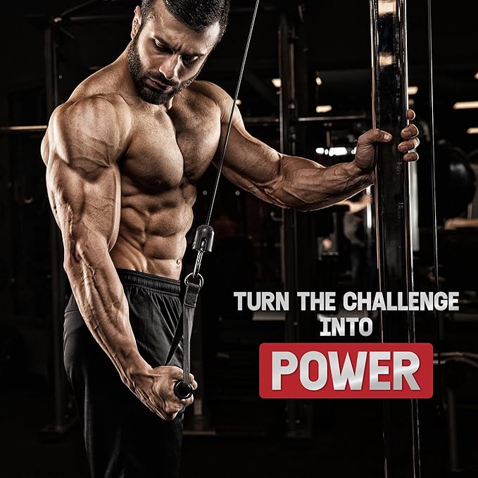 Yes4All Cable Machine Attachment, Row Handles, Tricep Rope, Straight Bar, V Bar, LAT Pulldown Accessories Load 880 LB for Home Gym