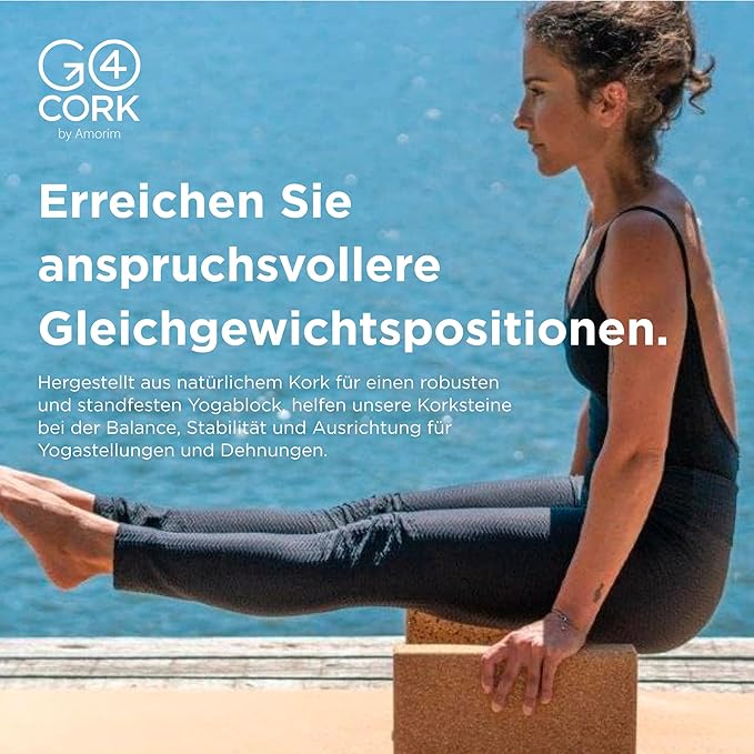 Go4Cork Cork Yoga Block for Yoga, Pilates & Meditation | Non-Slip, Hypoallergenic, Sustainable, Non-Toxic Yoga Block