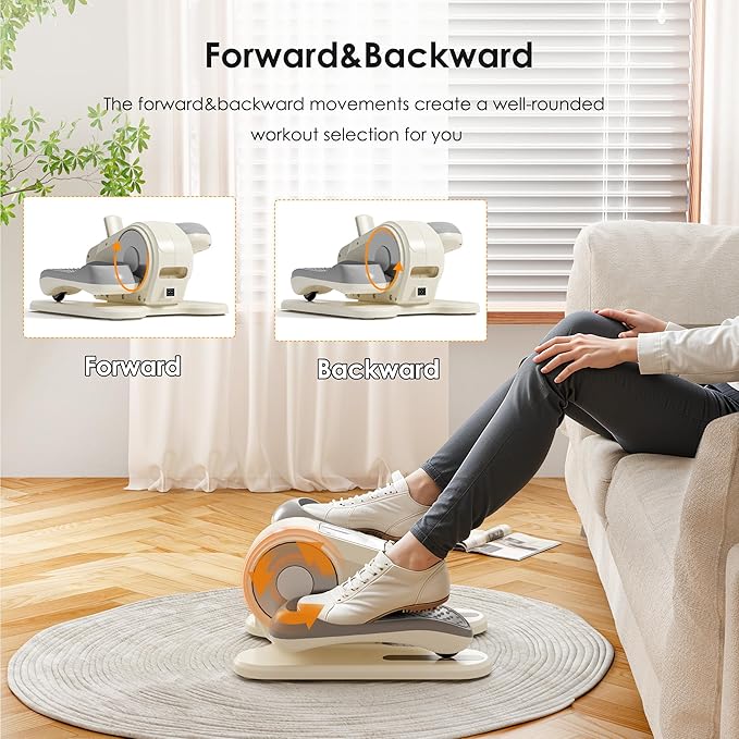 SogesPower Under Desk Elliptical Exercise Machine, Ellipse Leg Exerciser for Seniors with 12 Adjustable Speeds, Electric Seated Pedal Exerciser for Home with Remote Control