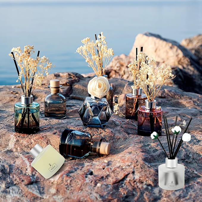 Brakula 2 Pack Reed Diffuser Set, Forest Waterfall Scented, Home Fragrance with 14 Sticks Bathroom Decor, Reed diffusers for Home 6.76 fl oz (Forest Waterfall)