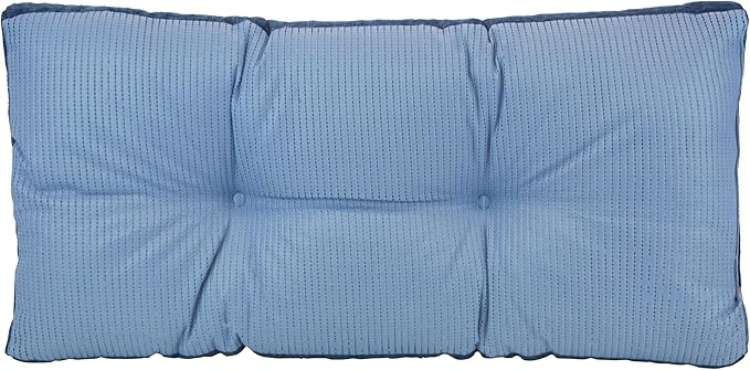 Klear Vu The Gripper Omega Non-Slip Tufted Bench Cushion for Indoor Furniture, Assembled in USA, Entryway Storage, Bay Window, Corner Nook or Piano Seat, 30 Inches, Chenille Saphire