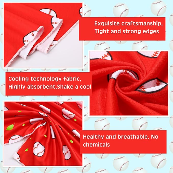 12 Pcs Cooling Towel 40 x 12 Inch Basketball Baseball Football Volleyball Soccer Softball Microfiber Fast Drying Towel for Gift Women Men