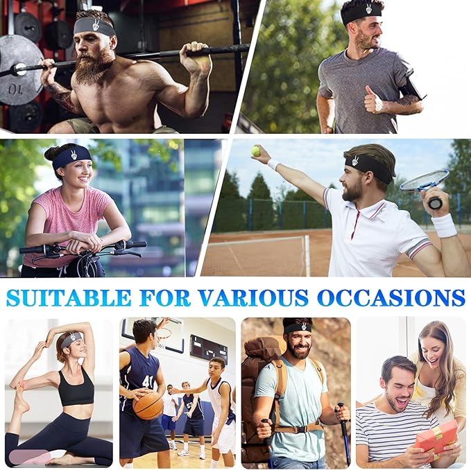 Sports Headbands for Men weat Bands Headbands Mens Head Bands for Women Workout Sweatbands