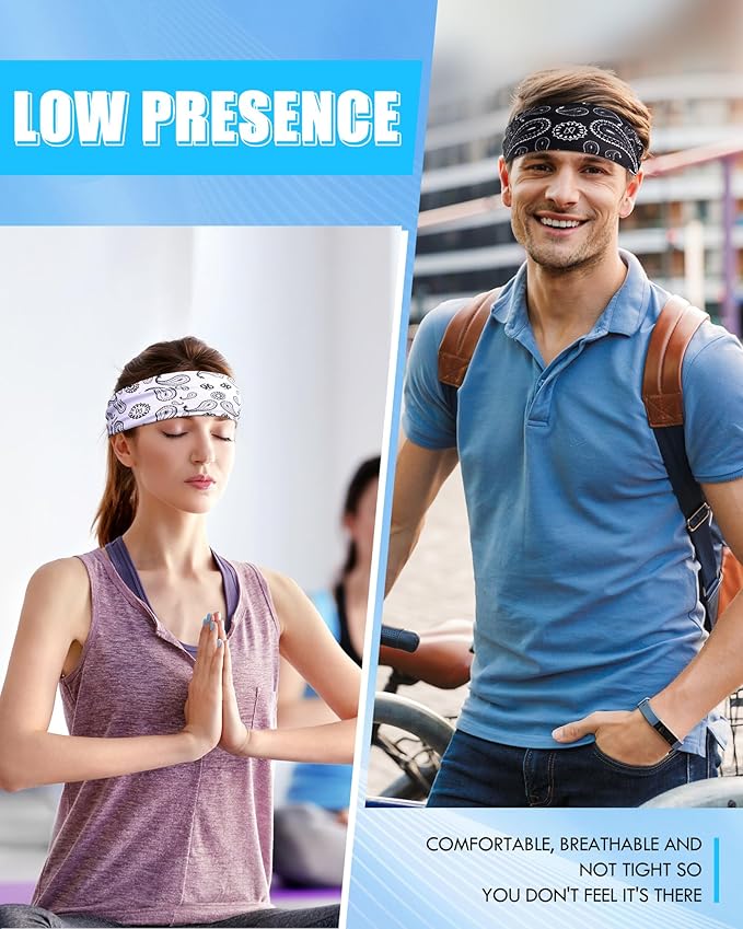 18 Pcs Sports Sweatbands for Men Women Camo Headbands Workout Non Slip Headbands Breathable Head Band Fitness Stretchy Unisex Hairband for Yoga Running Cycling Ball