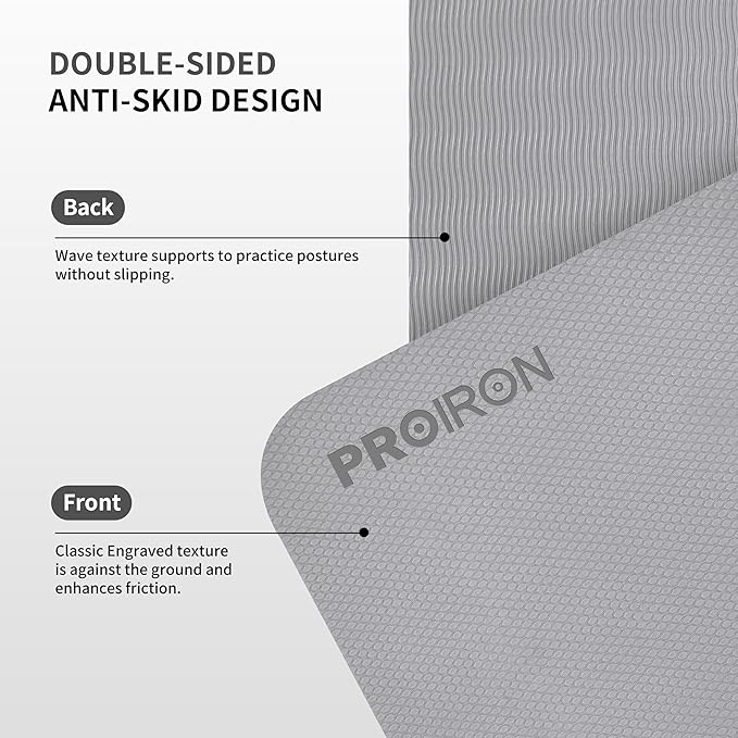 PROIRON Foldable Yoga Mat 0.24"/0.16" for Home Workout & Travel, Non Slip Travel Yoga Mats with Carry Bag, Packable Yoga Mat for Home Gym, Pilates, Fitness,Stretching