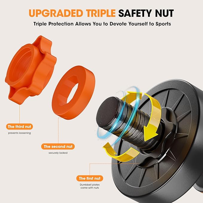 Adjustable Dumbbell Set 20LBS/50LBS/70LBS/90LBS Free Weights Dumbbells,4 in1 Weight Set,Dumbbell, Barbell, Kettlebell, Push-up, Home Gym Fitness Workout Equipment for Men Women