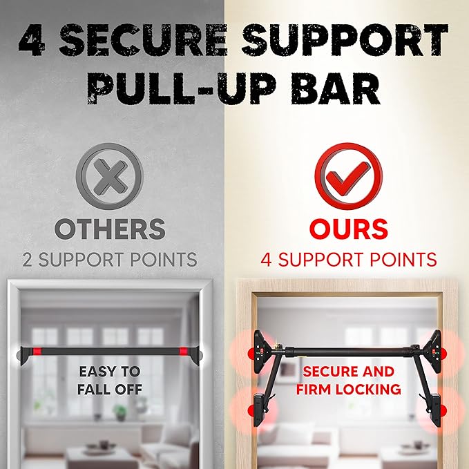 Pull Up Bar/Chin up bar Upper Body Workout Bar, Super Load-Bearing: Dual Security Locking, Two-Way Support