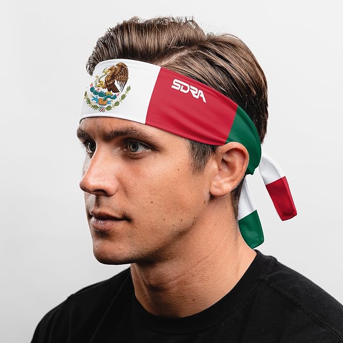 Suddora Country Flag Tie Headband with National Flag, Breathable Sweatband for National Sports Events, Non-slip Fabric Sweatband for Soccer, Tennis, Workout, Costumes & Cosplay