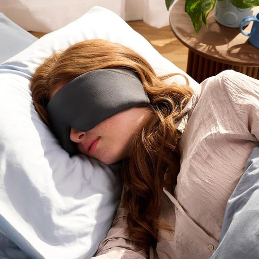 Bearaby Asteroid Grey Sleep Mask 23” x 4” Weighted Eye Mask for Sleeping 0.75 lbs 100% Light Blocking Mask for Travel and Rest Silky Soft Fabric for Deep Gentle Sleep