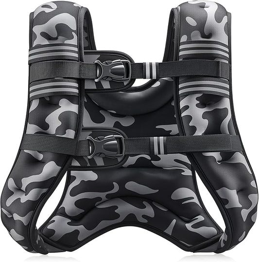 ZELUS Weighted Vest, 6lb/8lb/12lb/16lb/20lb/25lb/30lb Weight Vest with Reflective Stripe for Workout, Strength Training, Running, Fitness, Muscle Building, Weight Loss, Weightlifting