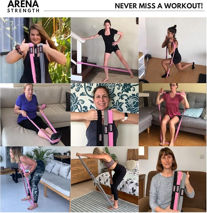 Arena Strength Long Fabric Full Body Resistance Bands Set of 4 and Pull Up Assistance Bands | Cloth Resistance Bands Loop with Fabric Exercise Resistance Bands Workout Guide