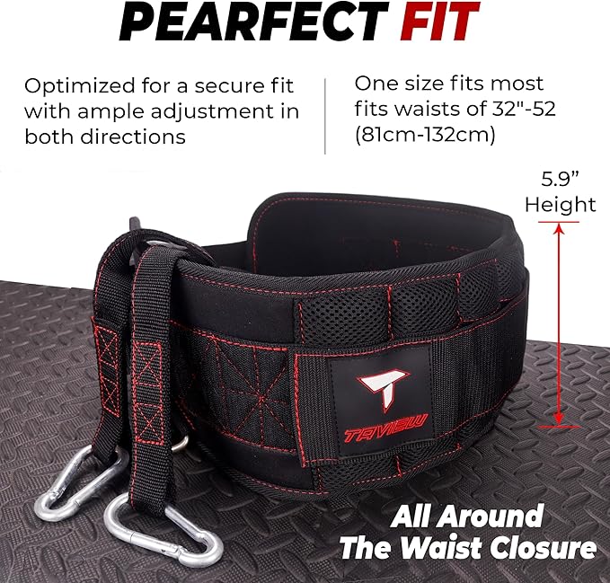 Heavy Duty Dip Belt With Chain - Weighted Pull Up Belt for Workout