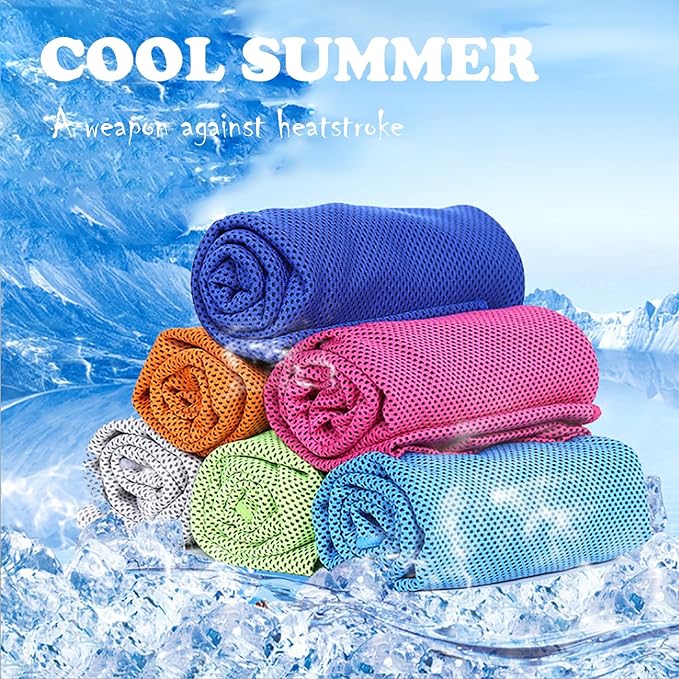 Peicees 20Pcs 40x12'' Microfiber Neck Cooling Towels Sports Sweat Towels Headband for Travel Beach Swimming Camping Climbing Gym Yoga Workout Backpacking, Quick Dry Super Absorbent Compact Lightweight