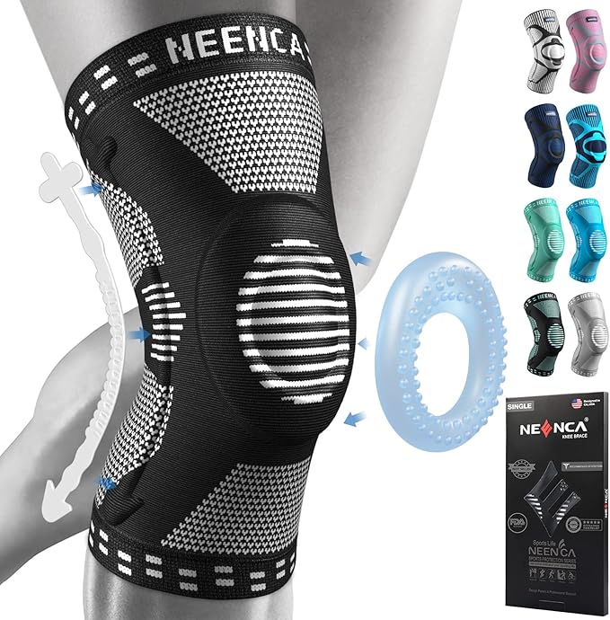 NEENCA Professional Knee Brace for Women/Men, Knee Support with Patella Pad & Side Stabilizers, Compression Knee Sleeve for Knee Joint Pain, Meniscus Tear, ACL, PCL, Runner, Workout - FSA/HSA Approved