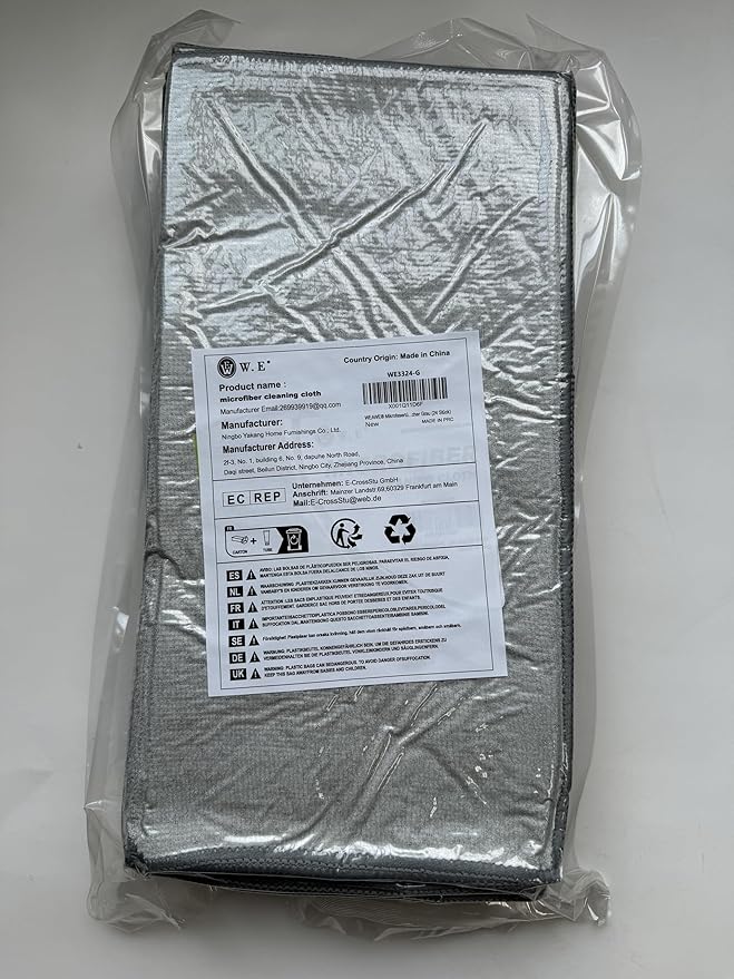 Microfiber Cleaning Cloth Grey-24Pcs (13x13 inch) 2100 Series Ultra Soft Highly Absorbent Rags for Cleaning, Reusable and Lint Free Cleaning Towels for Housekeeping-Machine Wash (Gray)