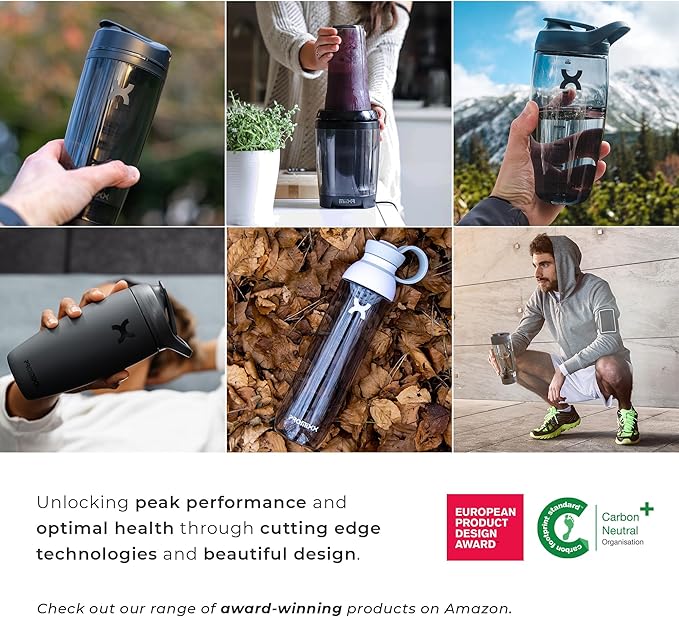 Promixx Pursuit Shaker Bottle Insulated Stainless Steel Water Bottle and shaker Cup, 18oz, Coral