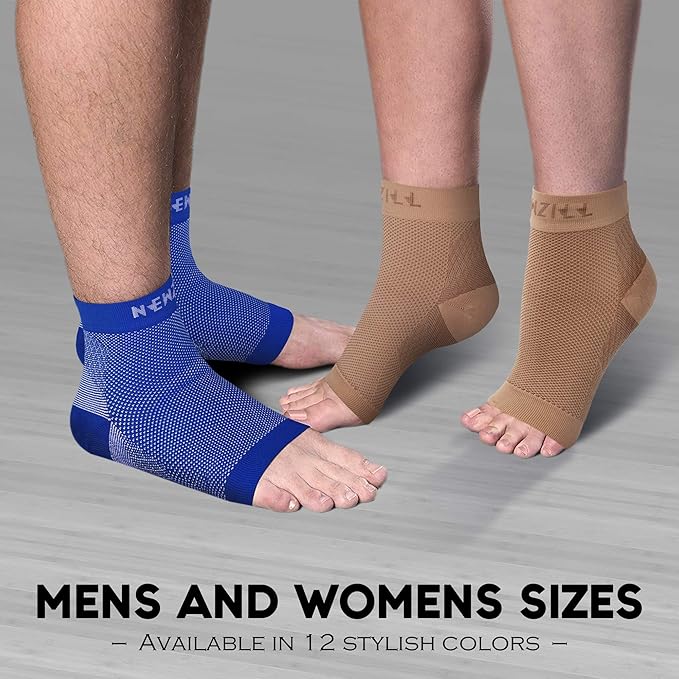 NEWZILL Plantar Fasciitis Socks with Arch Support, BEST 24/7 Foot Care Compression Sleeve, Eases Swelling & Heel Spurs, Ankle Brace Support, Increases Circulation (XXL, White/Beige/Pink)