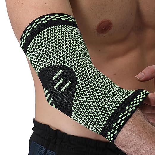 NeoTech Care Elbow Support Brace - Breathable - Men, Women, Right or Left (Green Color, Size XS, 1 Unit)