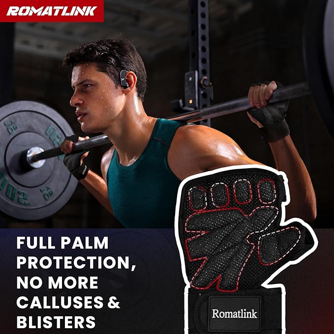 Workout Gloves for Men and Women, Sport Gloves with Adjustable Wrist Wraps, Proper Gym Glove for Athletes, Great for Fitness, Weightlifting, Cycling, Cross Training