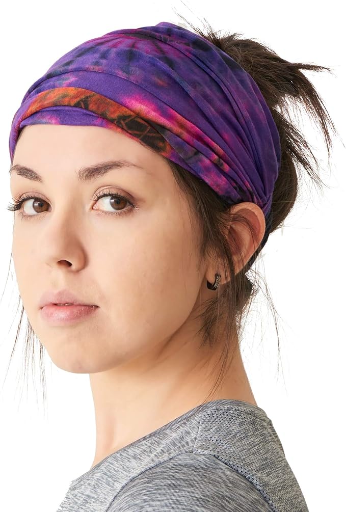CHARM Tie-Dye Bandana Headbands - Psychedelic Hippie Womens Head Scarf Boho Mens