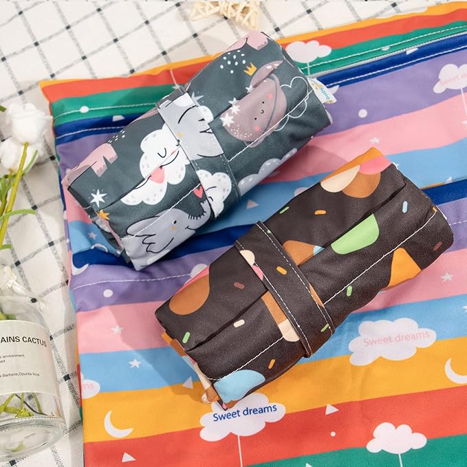 babygoal Wet Dry Bags 3 Pack for Baby Cloth Diapers, Washable Travel Bags, Beach, Pool, Gym Bag for Swimsuits & Wet Clothes with Two Zippered Pockets 3LN27