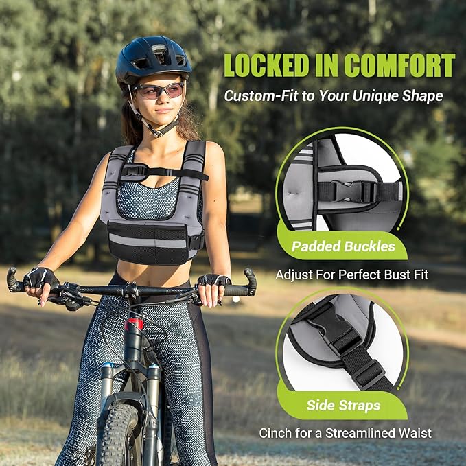 Adjustable Weighted Vest for Women,6-12lb U-Shaped Weight Vest with 6 Iron Sand Bags,Rucking Vest with Extended Shoulder Pads & Plus Pockets for Running, Walking and Strength Training