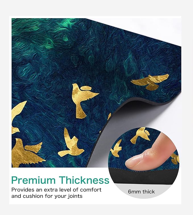 Non Slip Yoga Mat TPE Workout Mat for Men Women, Thick Workout Mat with Carrying Strap, Fitness Mats for Exercise, Yoga, Fitness, Pilates, Floor Workouts (72" x 24" x 6mm)