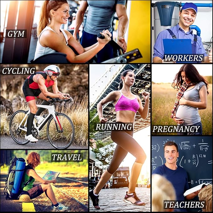 CHARMKING Compression Socks for Women & Men Circulation 15-20 mmHg is Best for Athletic Running Cycling Nurse Daily Wear