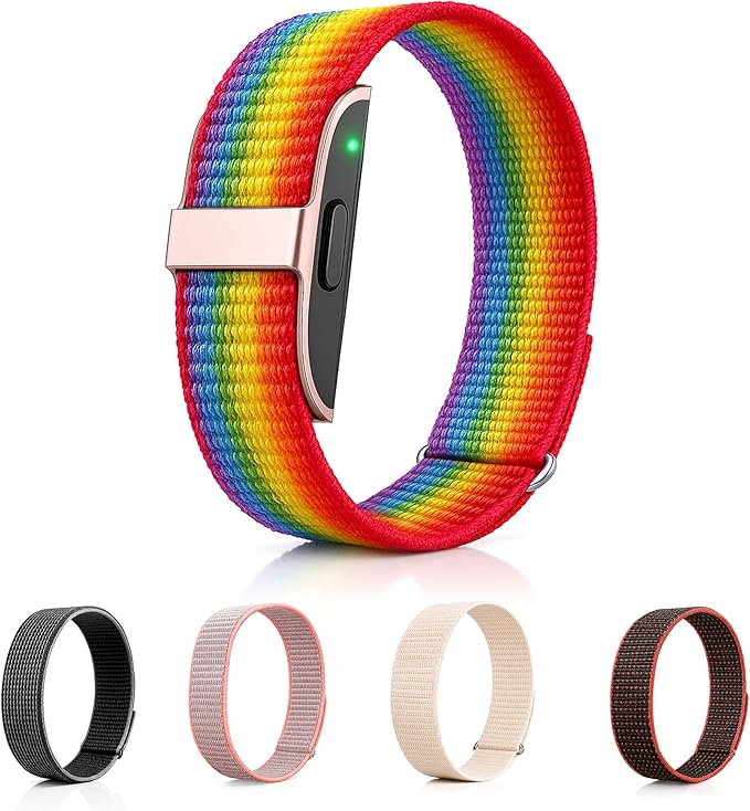 Smart Bracelets for Women & Men,Activity & Fitness Tracker with 120+ Sports Modes,24/7 Heart Rate&Blood Pressure Monitoring,Sleep & Stress Tracking,IP68 Waterproof,5 Wristband,No Subscription(Rainbow)
