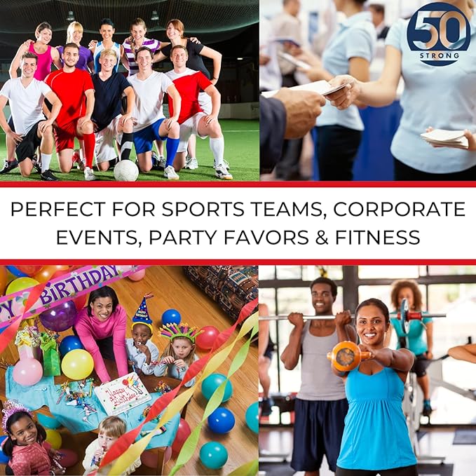 50 Strong 1 Liter BPA-Free Plastic Round Sports Water Bottle with Straw - 6 Pack