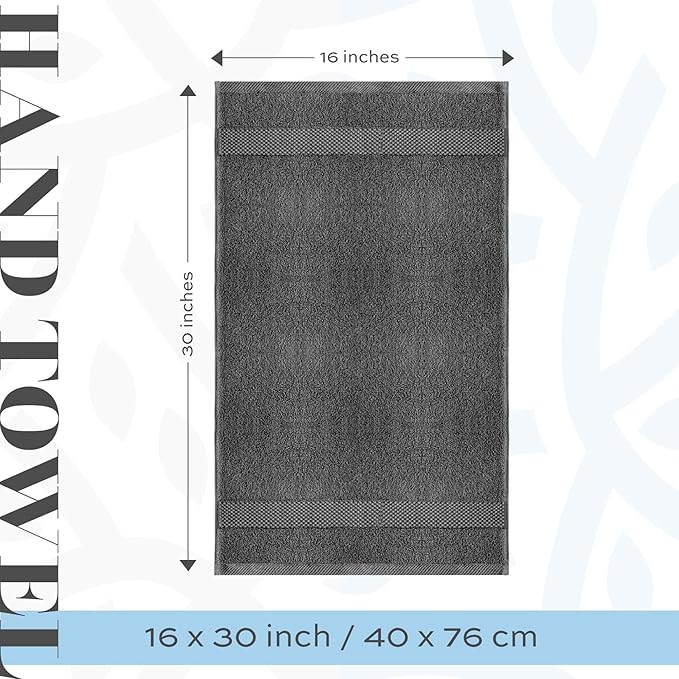 White Classic Luxury Hand Towels for Bathroom-Hotel-Spa-Kitchen-Set - Circlet Egyptian Cotton - 16x30 Inches - Set of 6 (Multi)