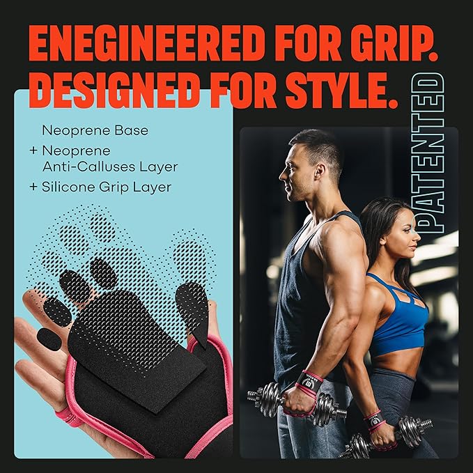 MAVA Open Gym Gloves for Men & Women; Padded Weight Lifting Gloves with Wrist Support for Comfort, Protection; Strong-Grip Fingerless Workout Gloves for Men & Women; Anti-Sweat Gym Accessories