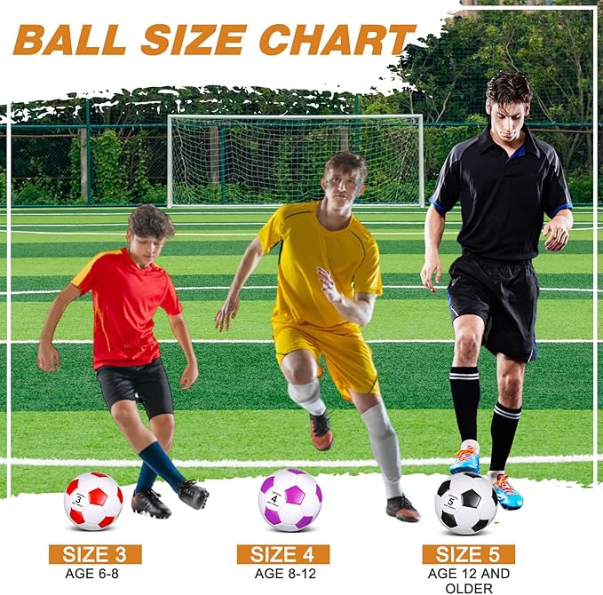 Hiboom 6 Sets Operation Christmas Deflated Soccer Ball with Pumps and Jump Ropes Official Size Soccer Ball Bulk for Outside Sports Training Party Supplies Christian Charity Donation Gift