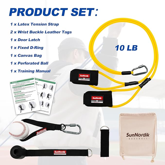 Resistance Bands for Pitchers, Baseball & Softball Training Equipment for Improving Arm Strength & Pitching Training, Baseball Pitching Bands for All Skill Levels