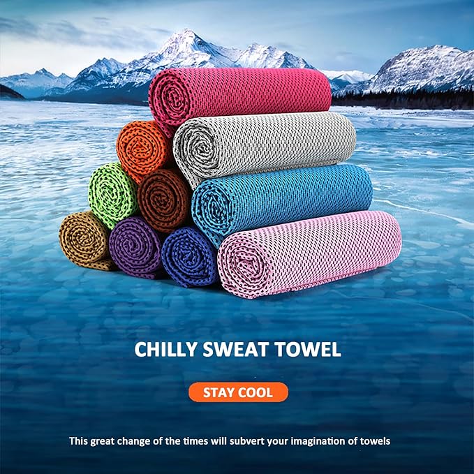 Peicees 20 Pack Microfiber Neck Cooling Towels Sports Sweat Towels Sweat Headband for Travel Beach Swimming Camping Climbing Gym Yoga Workout Backpacking