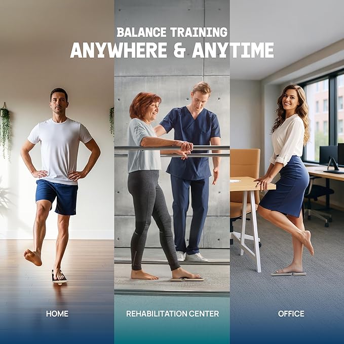 Yes4All 350LBS Professional Wooden Balance Board for Leg Workout, Anti-Slip Rocker Board, Wobble Board for Standing Desk