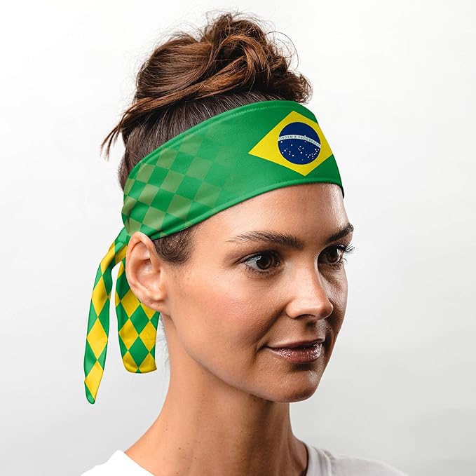 Suddora Country Flag Tie Headband with National Flag, Breathable Sweatband for National Sports Events, Non-slip Fabric Sweatband for Soccer, Tennis, Workout, Costumes & Cosplay